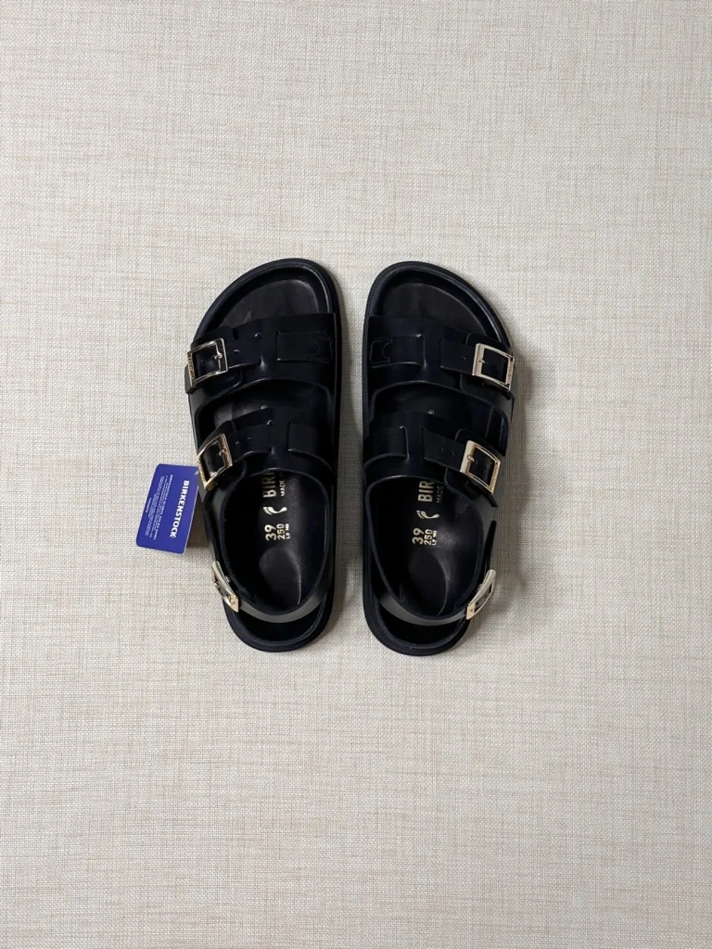 Birkenstock Cannes Exquisite Natural Leather Sandals Black 39 Narrow - Picture 3 of 16